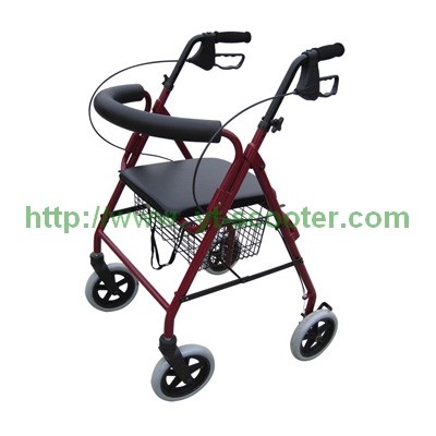 Rollators foldable aluminum frame seat basket