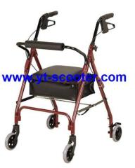 Rollators foldable aluminum frame seat basket