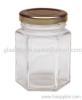 400ml Glass Hexagonal Jar