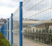 blue welded wire mesh fence