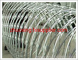 Concertina type razor barbed wire mesh