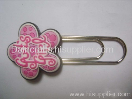 soft PVC flower shaped bookmark/ book clip