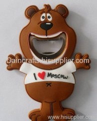 soft PVC bear shaped opener/ wine bottle opener/ beer bottle opener