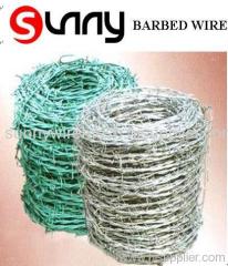 Electro galvanized barbed wire two strands