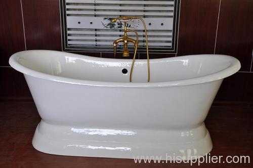 large pedestal cast iron bath