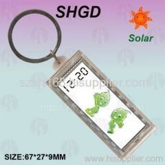 solar keychain with colck