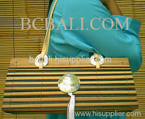 women fashion bamboo handbag