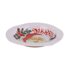 Round Christmas Tin Tray