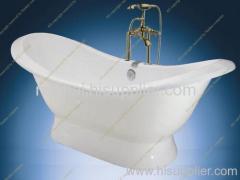 72" pedestal cast iron bath