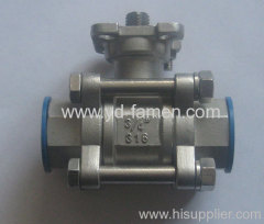 Three Piece Stainless Ball Valve With Mounting