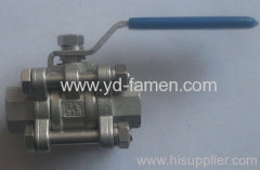 Three Piece Stainless Ball Valve With Mounting