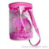 Pink Plastic Pvc cosmetic bag for packaging