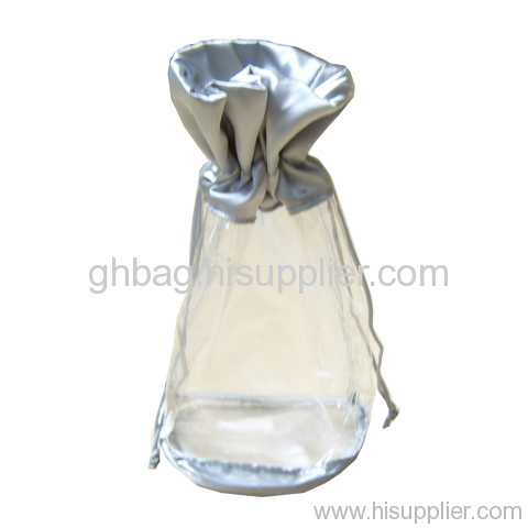 Clear drawstring pvc cosmetic bag for gift