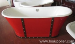 cast iron bathtub with steel cover