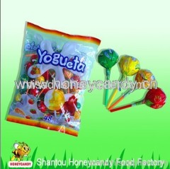 yogrut lollipop with soft chewy candy filling