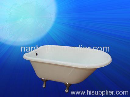 single ended cast iron enameled bathtub