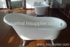 high-back slipper enamel cast iron bathtub