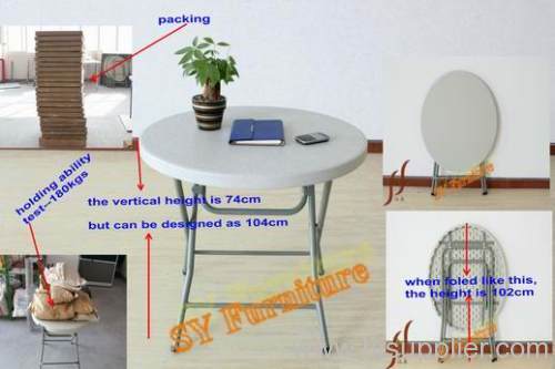 popuplar 80cm round folding table in plastic idear for indoor and outdoor
