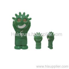 Cartoon hand pressing torch