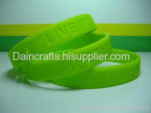 silicone glow in dark wristband/ silicone bracelet