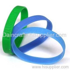 silicone debossed letter wristband/ bracelet