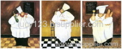 three panels oil painting