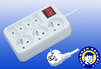 7 ways French multi-socket with switch