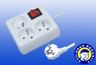 3 ways French type socket with switch