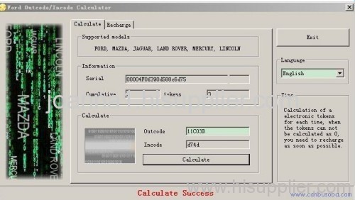 Ford Outcode/Incode Calculator+SW Dongle+2000token