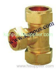 90 degree brass reduce coupling tee ( brass fitting )