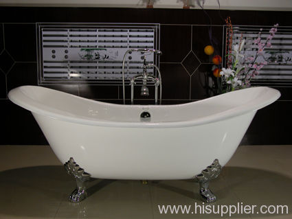 61" double slipper bathtub