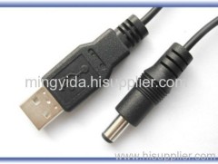 USB cable to DC plug cable