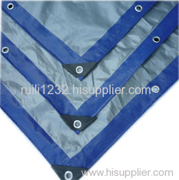 blue and silvery tarpaulin