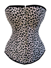 MH22 Leopard with pink satin Overbust corset