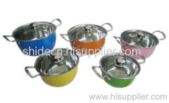 10 pieces colorful stainless steel cookware set