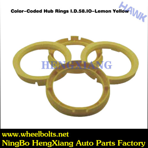 yellow color wheels sentric hub rings