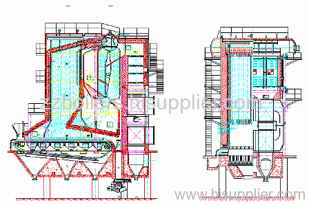 SHL series double drums vertical chain grate boiler