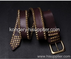 Kongery fashion RIVETS genuine leather belts