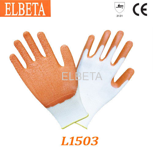 13 Gague Nylon Latex Gloves