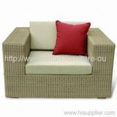 Outdoor round rattan single sofa with 2 person seat