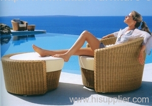 PE rattan furniture single sofa