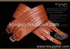 Kongery fashion hand woven genuine leather belts