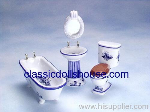 1:12 DollHouse miniature porcelain bathroom furnitures