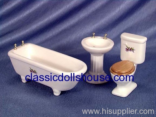 1:12 DollsHouse miniature porcelain bathroom furnitures