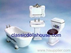 1:12 DollsHouse miniature porcelain bathroom furnitures