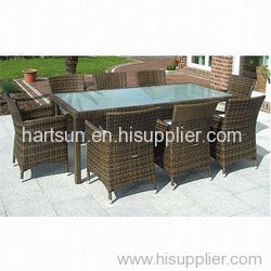 outdoor synthetic rattan dining groups