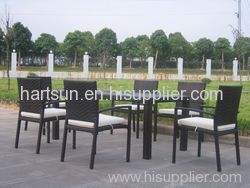 6 seaters garden wicker dining set