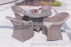 4 seaters PE round rattan dining sets