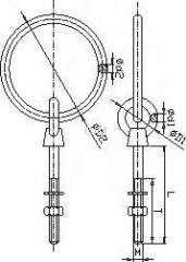 Ring-Bolt with nut & washer HDG.