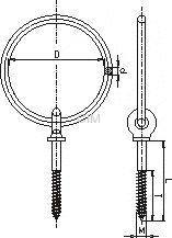 Ring Bolt w/woodscrew AISI316